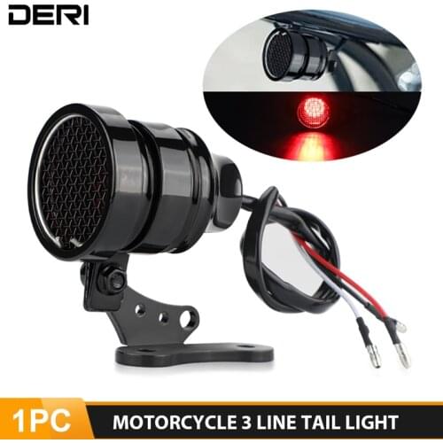 DERI Universal Cafe Racer Vintage Taillight Mesh Grill Brake Stoplight Motorcycle Retrofit for Harley cafe racer bobber Dyna