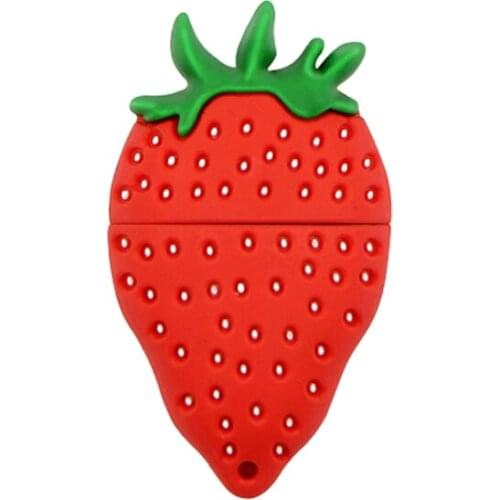 Strawberry model USB Flash Drive 64GB 32GB USB memory Stick Silicone simulation fruit pendrive 16GB 8GB 4GB flash disk on key