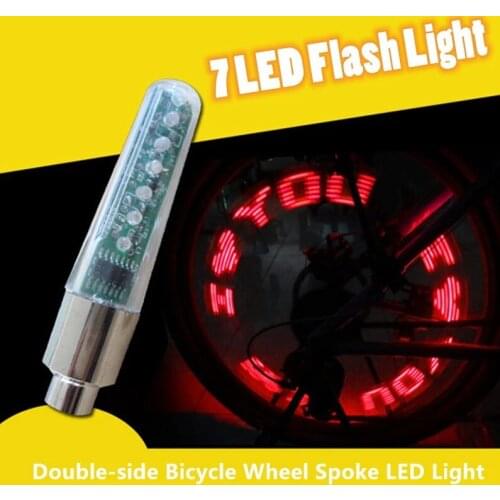 Waterproof Bike Wheel Lights LED Vibrating Changing Pattern 7 Flash Spoke Lamp Life-grade Cycling Light Bicycle Bike Accessories