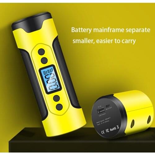 12V Mini Air Compressor 150 PSI Tire Inflator Tire Pump With Tire Gauge LED Light USB Port Power Bank for Car Motor Bicycle