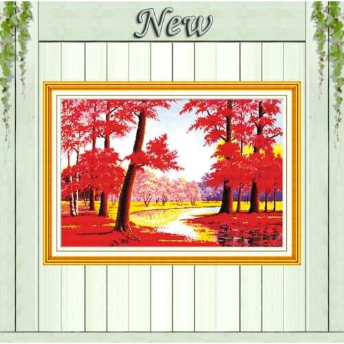 Opportunity Knocks maple mascot Scenery painting Counted printed on canvas 14CT 11CT Cross Stitch Needlework kits Embroider Sets
