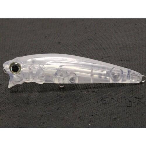 WLure 7.7g 7.5cm Walking the Dog Topwater Popper Blank Transparent Lure Bodies 10 per Pack Fishing Lure UPW751