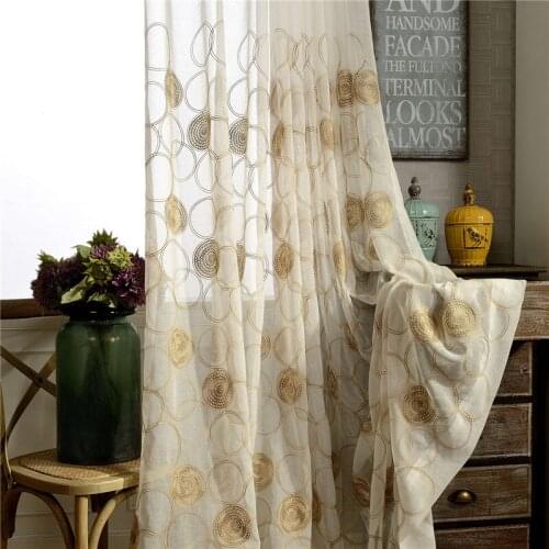 GYV1023 Modern Circle Pattern 1PC Sheer Voile Tulle Curtains "Customise" Living Room Kitchen Bedroom Home Decorative Window