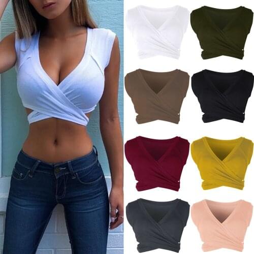 2019 New Womens Ladies Plain Sleeveless Strappy Cami Bralet Bra Summer Sexy Deep V Neck Crop Top Vest S-XL