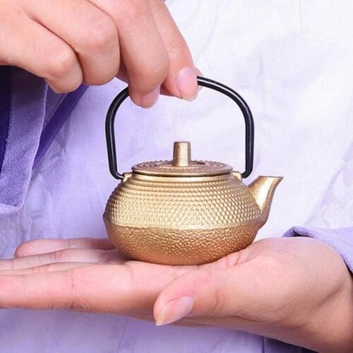 1pc Cast Iron Teapot Japanese Tetsubin Tea Kettle Small Metal Tea Pot 50ml
