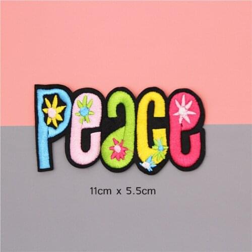 2pcs mix peace&love Pattern Embroidered Iron-on Patchs for Badge Bag Hat Cap Jeans Applique Fabric stickers decoration scrapbook