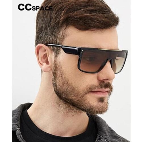 46146 Big Frame One Lens Polarized Sunglasses Men Women Fashion Shades UV400 Vintage Glasses