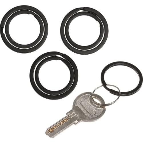 5Pcs Metal Black EDC Keychain Keyring Connectors Stainless Steel Carabiner Locking Key Chain DIY Key Ring Outdoor Tools