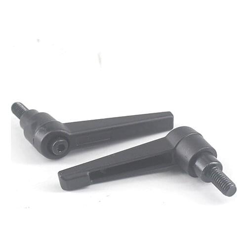 5pcs Adjustable Handle Knob M5 Male Thread Adjustable Handle Lever 16/20/25/32/40/50mm Length Metal Machinery Clamping Lever