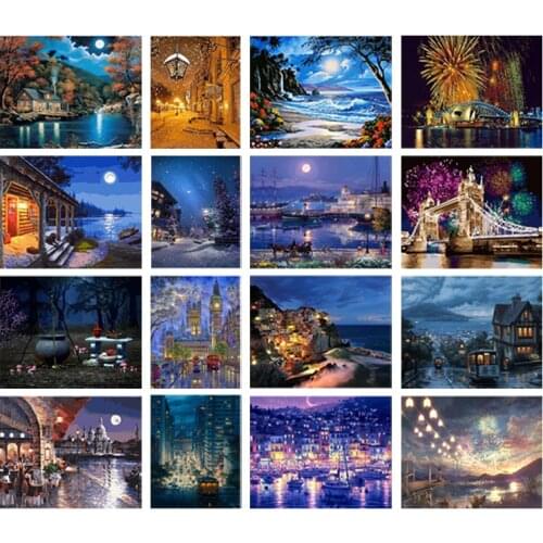 DIY Diamond Painting City Night Scene Cross Stitch Picture 5D DIY Diamond Embroidery Mosaic Handmade Home Decoration Wall Art
