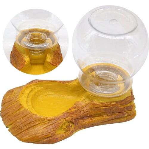 Reptile Automatic Waterer Feeder Basin Simulation Tree Bark Turtle Lizard Drinking Bowl Fountains Landscaping