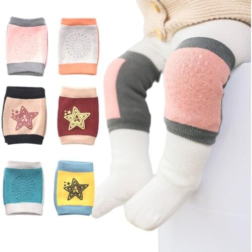 Baby Knee Pads Combed Cotton Printed Dots Leg Warmer Knees Support Protector Toddler Safety Crawling Breathable Thin Kneecap