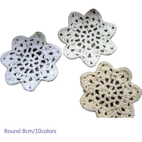 Lace cotton table place mat cloth crochet drink placemat pad coaster cup mug holder handmade Creative doily kitchen accessory