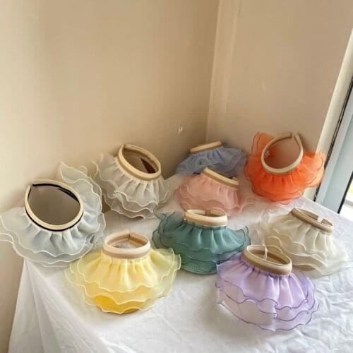 Summer New Arrival Girls Fashion Candy Color Hats Kids Childrens Lace Kids Sunshade Straw Hat