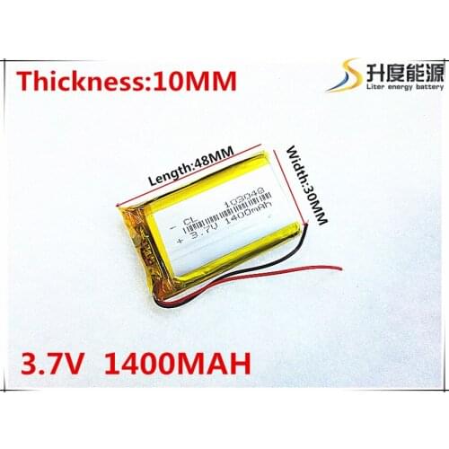 3.7V 1400mAh 103048 Lithium Polymer Li-Po li ion Rechargeable Battery cells For Mp3 MP4 MP5 GPS mobile bluetooth