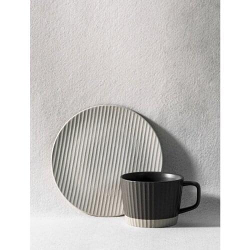 Fashion creative couple coffee cup gift gold handle mug striped ceramic cup dish ceramic mug tea mug travel mug coffee