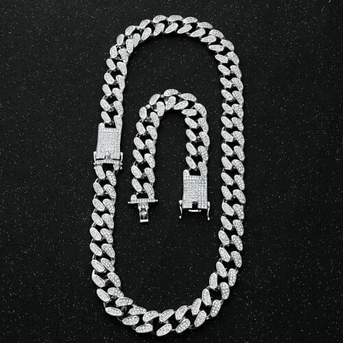 Mens 20mm Heavy Iced Out Miami Cuban Link Chain CZ Rapper Crystal Necklace Choker Bling Hip hop Jewelry Gold Silver Color Chains