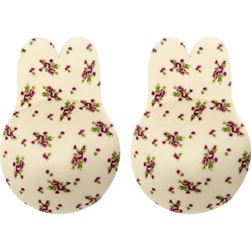 1 pair New Cute Rabbit Ear Leopard Pattern Chest paste Lifting Breathable Bio-Silicone Nipple Cover Anti-Sagging Chest Stickers