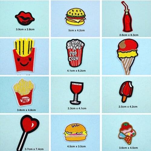 Chips Popcorn Cola Patches Cap Shoe Iron On Embroidered Appliques DIY Apparel Accessories Patch For Clothing Fabric Badges BU18