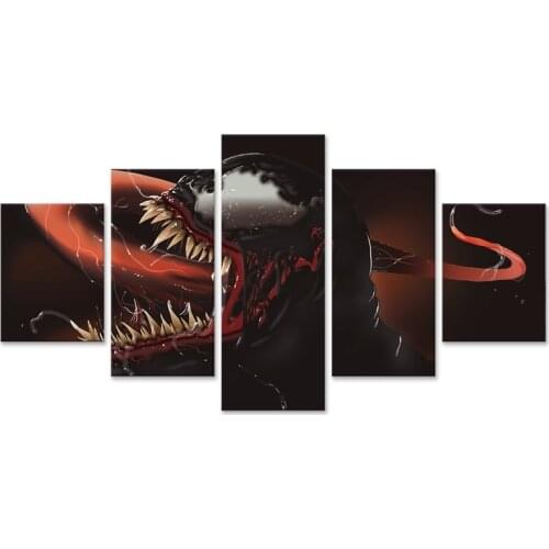 Comics Venoms Wall Art Prints Home Decoration 5 Pieces Canvas Painting For Living Room Modular Pictures Artwork Poster