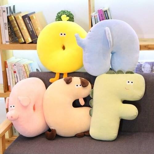 New Creative cute cushion alphabet animal pillow doll childrens early education learning plush toys holiday birthday gift