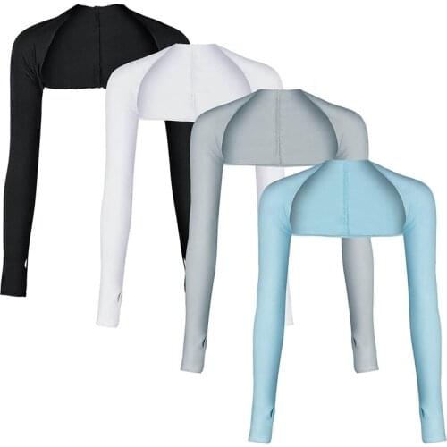 NEW-4 Pcs Summer Ladies Cooling Shawl Arm Sleeves Sun UV Protection with Finger Hole for Golf,Driving,Riding,Fishing