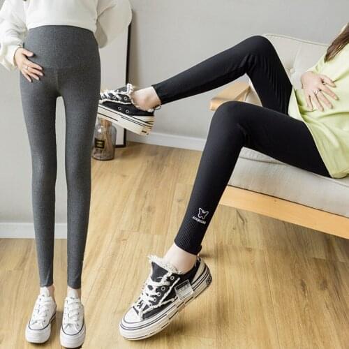 Autumn new style cotton ribbed pregnant women belly lift pants fashion butterfly pregnant women leggings spring leggings