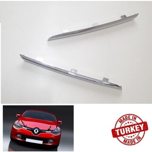 1 Pair Front Grille Grill Left Right ABS Chrome Trim (not stick) for 2012-2016 Renault Clio 4 IV Lutecia 620723341R