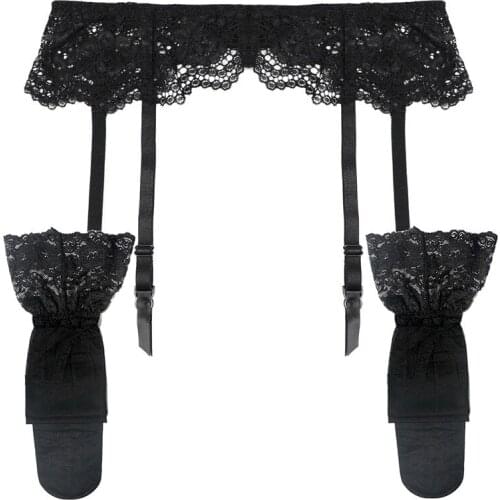 Sexy Women Lace Black/White Suspender Belt Wedding Garter Belts And Stockings 2PCS/Lot