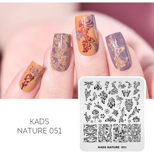 Nail Stamping Plates Butterfly Dragonfly Pattern Rectangle Nail Stamp Template Stainless Steel Nail Stencil for Printing Tools