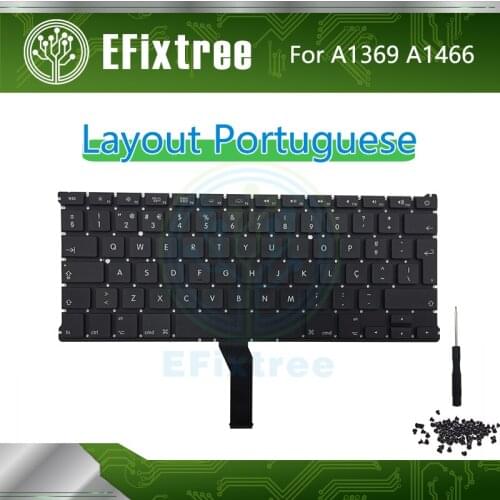 Portuguese A1466 Keyboard For Macbook Air 13.3 inch A1369 Layout Backlight Screw MC 2469 2559 2632 2924 2925 3178 2011-2017 Year