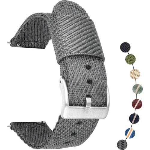 BEAFIRY New Nylon Watch Band 18mm 20mm 22mm 24mm Quick Release Watch Straps Watchbands Sports for huawei samsung Black Blue Grey