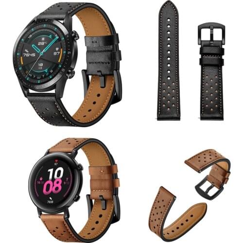 For Huawei watch GT 2 46mm Smart watch strap Genuine leather band bracelet for GT2 42mm /Honor watch Magic 2 straps bands belt