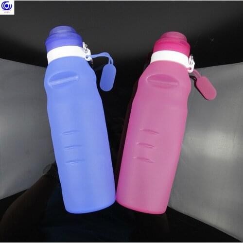 Outdoor drinking cup 600ML large capacity silicone folding retractable sports kettle Travel Portable bottle collapsible flask