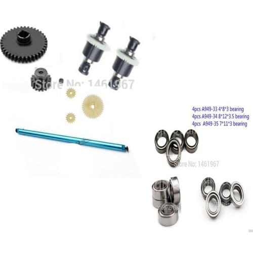 Wltoys A949 A959 A969 A979 1/18 4WD RC Car upgraded metal parts Shaft bearing gears