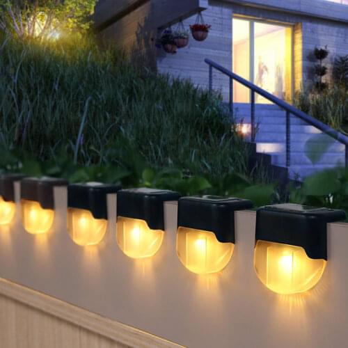 1pc LED Solar Lamp IP65 Waterproof Outdoor Garden Pathway Step Deck Lights Landscape Wall Light Patio Balcony Fence Solar Lamp