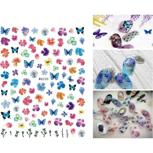 10PCS Color 3D Nail Sticker Pink Butterfly Pattern Female Nail Slider Sticker Beauty