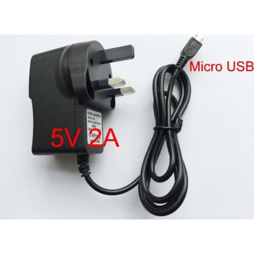 100PCS High quality 5V 2A V8 UK plug Micro USB Charger Charging Adapter Power Supply 2000mA For Raspberry Pi