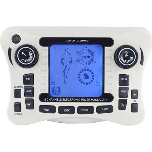 110-240V TENS Digital therapy Dual channel output EMS pain relief massager Electrical nerve muscle stimulator Physiotherapy