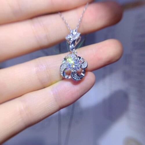 2021 new shiny moisanite gemstone necklace for women silver pendant jewelry real 925 sterling silver girl birthday gift