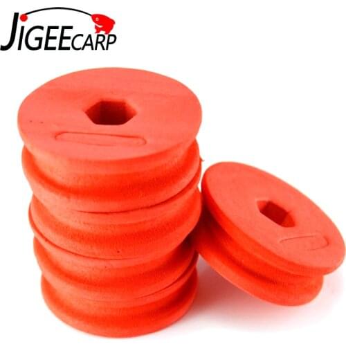 JIGEECARP 50pcs Round Foam Line Roller Line Leader For Fishing Main line Tippet String Snelled Hook Holder Spool Axis Rollers