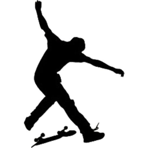 9.7 * 14.2CM Fashion Air Stunt Speed Car Stickers Cartoon Skate Shape Vinyl Decals Black / Silver C7-0145