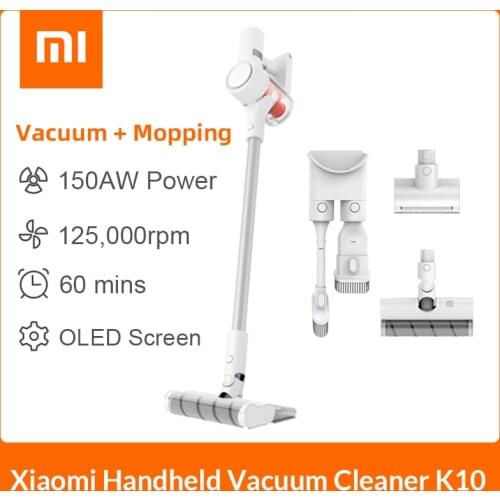 XIAOMI MIJIA Mi Wireless Handheld Vacuum Cleaner K10 for Home Car Household Sweeping Multifunctional Brush 20kPa Cyclone Suction