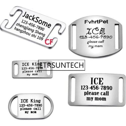 100pcs Stainless Steel Pet Tag Custom Dog Tag Name Phone Engraved Dog Collar Nameplate Personalized Pet Dog ID Tags For Dogs