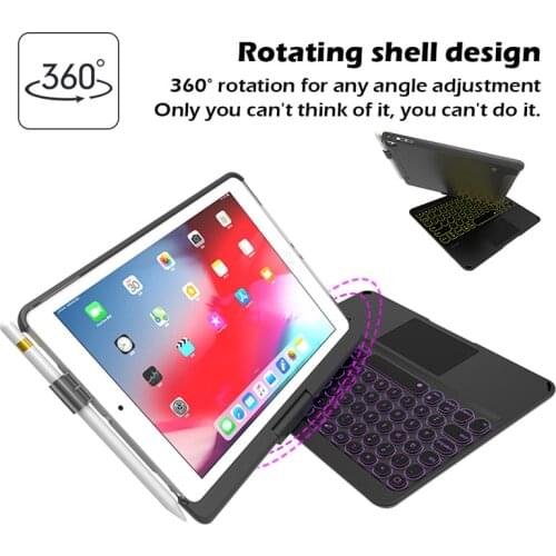New Wireless Bluetooth Rotatable 360 Degree Touchpad Keyboard Case For ipad Air 4 10.9 / 11th 2018/2020 With Pen Slot Keyboard