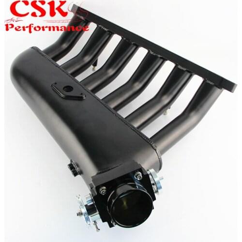 Black Intake Manifold +Universal VQ35TPS 80mm Throttle body Fits For BMW E36 E46 M50 M52 M54 325i 328i 323i M3 Z3 E39 528i