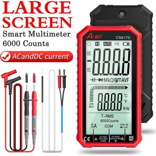 Digital Smart Multimeter Transistor Testers 6000 Counts True RMS Auto Electrical Capacitance Meter Temp Resistance