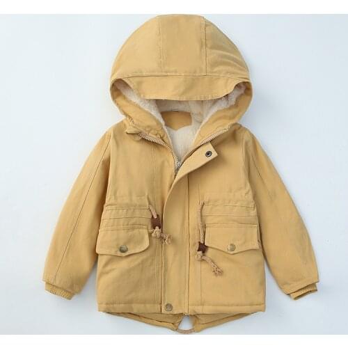 Winter Warm Plus Fleece Boys Jacket Withstand The Severe Cold Thick Hooded Outerwear Coat For Kids 6 Color 2-7 Years Old Clothes