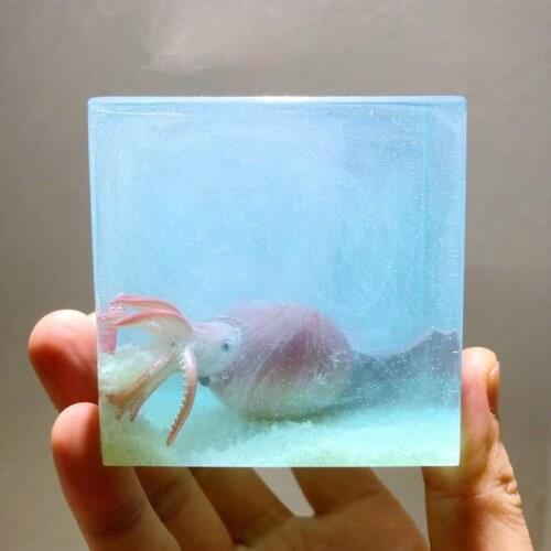 Handmade Marine Animal King Squid Physalis Crystal Resin Decoration Car Creative Birthday GiftS