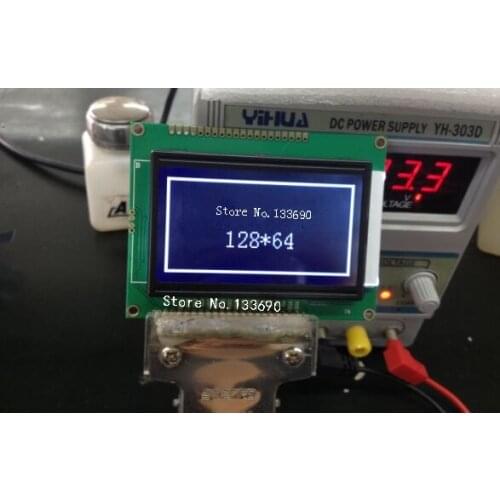 1pcs 128X64 Graphic Dot LCD Modules KS0107/8 controller 20pin White on the Black background POS terminals dimension 93x70 mm